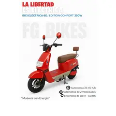 BIKE HAND - Bicicleta Eléctrica 350W 2 Velocidades Autonomía 40km Rojo