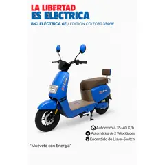 BIKE HAND - Bicicleta Eléctrica 350W 2 Velocidades Autonomía 40km Azul