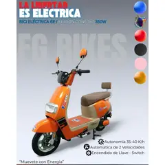 BIKE HAND - Bicicleta Eléctrica 350W 2 Velocidades Autonomía 40km Naranja