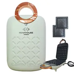 GENERICO - Waflera Y Sanduchera 2 En 1 Renahouse 650w Waffles Sandwich