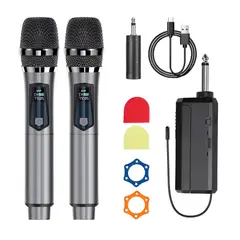 COLME TECHNOLOGY HOME - Doble Micrófono Profesional Inalámbrico UHF Recargable DX802