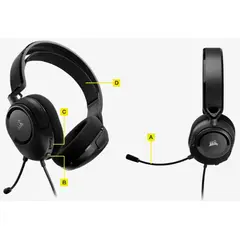 CORSAIR - DIADEMAS GAMER HS35 V2 MULTIPLATAFORMA CONEXION 35MM NEGRO