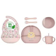 GENERICO - Set De Alimentación Complementaria 6 Piezas Rosa