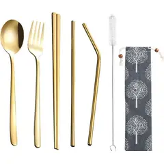 GENERAL - CUBIERTOS PORTABLES PARA CAMPING O PASEO SET POR 8