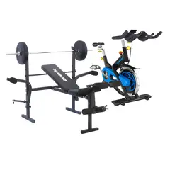 ATHLETIC - Combo Banco Multifuerza plegable + Bicicleta Estática 7000BS