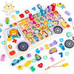 GENERICO - Juguete Tablero Alfanumérico Didáctico Montessori Ambulancia