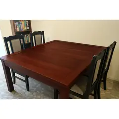GENERICO - Mesa para juegos y comedor Nogal Amazónico 145X112x77