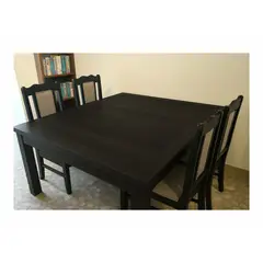 GENERICO - Mesa para juegos y comedor Roble Antracita 145X112x77