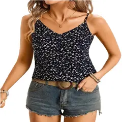 100 - Blusa de Tiras Color Azul Oscuro
