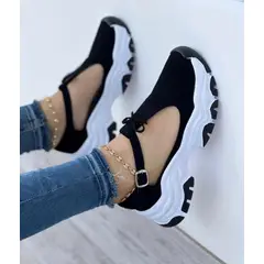 NACIONAL - Tenis Negro Dama Zapatillas Zapatos Mujer Lindos Moda Casual