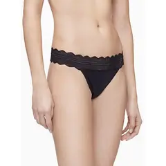 CALVIN KLEIN - Pantie Negro Microfibra Tanga Mujer Negro Mujer Negro