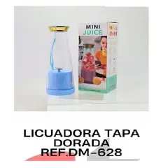 GENERICO - Licuadora portátil tapa dorada (Mini Juice) DM 628
