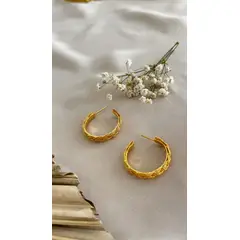 GENERICO - Aretes filigrana en bronce con baño en oro de 24 kt - Huella de vida