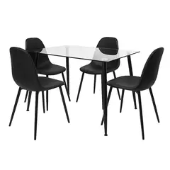 HIGH CLASS - Juego de Comedor 4 Puestos Rectangular Corvus