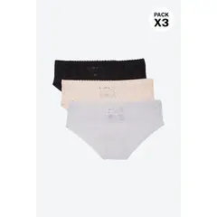 LILI PINK - Hípster con tecnología corte laser termofusionado en microfibra paquete x3