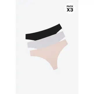 LILI PINK - Panty brasilera con talle bajo paquete x3 en microfibra
