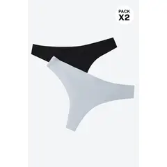 LILI PINK - Panty tipo brasilera termofusionado paquete x2