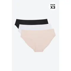 LILI PINK - Panty hipster con detalle medio en microfibra paquete x3