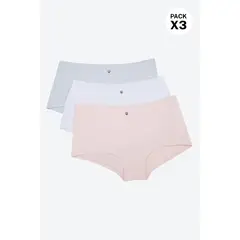 LILI PINK - Paquete x3 panty tipo bóxer en algodón