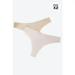 LILI PINK - Panty tipo brasilera termofusionado paquete x2