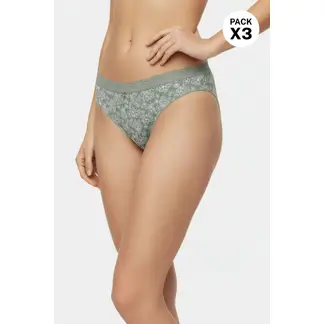 LILI PINK - Brasilera con encaje delgado en algodon paquete x3