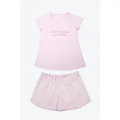LILI PINK - Conjunto pijama para niña de 2 piezas en algodón