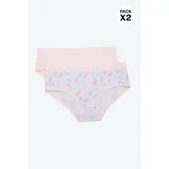 LILI PINK - Hipster para niña paquete x2 en algodón sueve