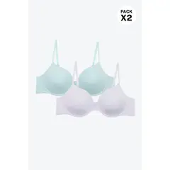 LILI PINK - Brasier juvenil tipo 3/4 paquete x2 en algodón