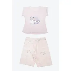 LILI PINK - Conjunto pijama para niñas de 2 piezas confeccionada en algodón