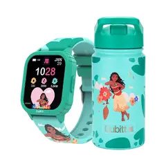 CUBITT - Combo De Niños Smartwatch + Termo Disney Jr X Moana Green