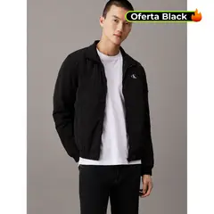 CALVIN KLEIN - Chaqueta negra de nailon acolchado con cremallera