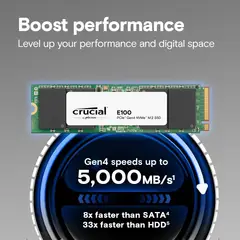 CRUCIAL - Unidad de Estado Solido Ssd M.2 1tb E100 Nvme Pcie 4.0