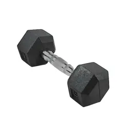 SPORTFITNESS - Mancuerna Hexagonal Encauchetada 5 Kg Entrenamiento
