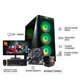 AMD - COMPUTADOR GAMER RYZEN 7 5700G+ MONITOR 22" FHD+ RAM 32GB+ SSD 512GB+ CHASIS RGB