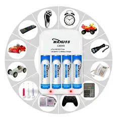 DAYOSHOP - Cargador Baterias Pilas Recargables Maxuss Aax4 Aaa 1100mah
