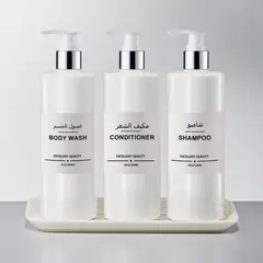 GENERICO - Set 3 Botellas Para Shampoo, Acondicionador Y Jabón Líquido