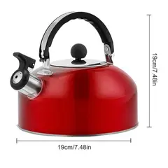 GENERICO - Tetera 2.5 Litros Acero Quirúrgico Con Silbato roja
