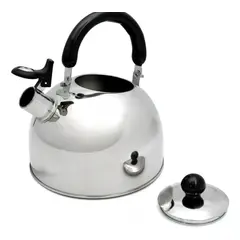 GENERICO - Tetera 2.5 Litros Acero Inoxidable Con Silbato plateada 18/10