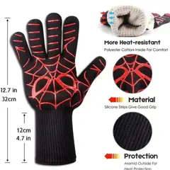 GENERICO - Utensilios guantes resistentes al calor para barbacoa cocinar hornear