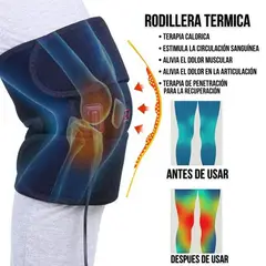 GENERICO - Rodillera Termica Usb Almohadilla Electrica Alivia Dolor