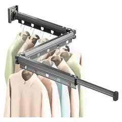 MULTIPLACE COLOMBIA - Tendedero Plegable para ropa de Pared en aluminio 126 cm-