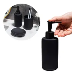 MULTIPLACE COLOMBIA - Set de Baño 3 Piezas Dispensador Vaso y Jabonera en Negro Mate