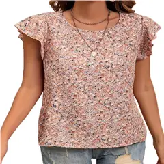 100 - Blusa Rosa con Estampado Floral