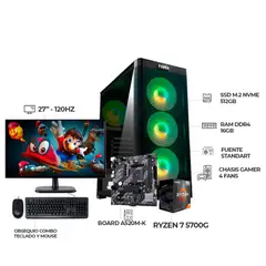 AMD - COMPUTADOR GAMER RYZEN 7 5700G+ MONITOR 27" 120HZ+ RAM 16GB+ SSD 512GB+ COMBO