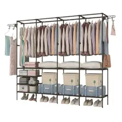 GENERICO - Ropero Perchero Tubular Organizador De Ropa 4 Cuerpos