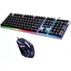 GENERICO - Combo Teclado Y Mouse Alámbrico Usb Retroiluminado Rgb