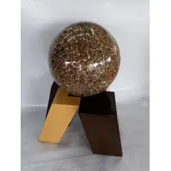 ITALIANA - Escultura Pie Grande Globo Terráqueo Italy Madera Marmolina