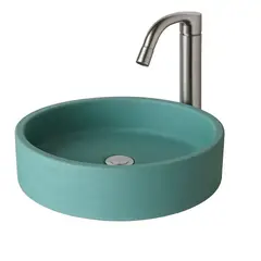 BUBINGA - Lavamanos redondo Concreto GFRC color verde menta 40x40x10cm