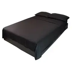 GENERICO - Sabanas Cama King 200 x 200 unicolor negro polialgodon