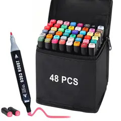 COLME TECHNOLOGY HOME - Set Profesional De Marcadores Plumones Doble Punta 48 Piezas